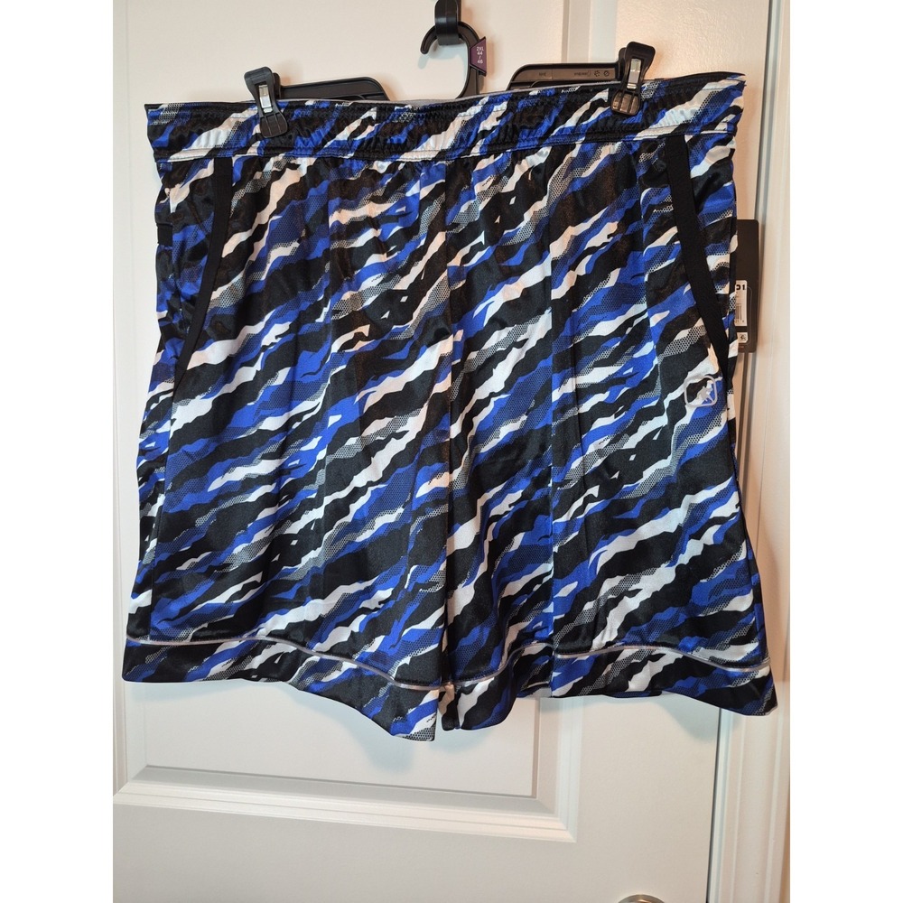 AND 1 basketball shorts mens  blue tiger camo 100% polyester Size‎ 2XL